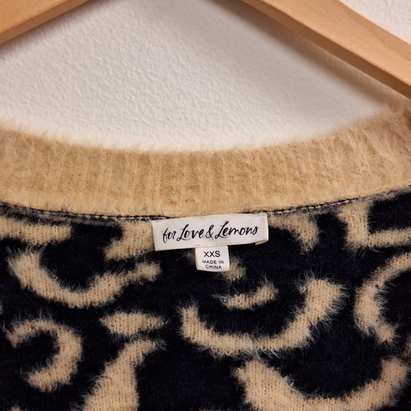 For Love and Lemon's Frankie Animal Leopard Print Knit Crop Cardigan Sweater - Picture 4 of 6
